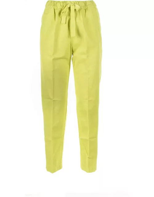 Myths Yellow High-waisted Trousers With Drawstring