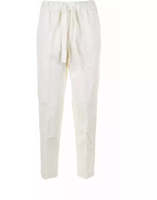Myths White High-waisted Trousers With Drawstring