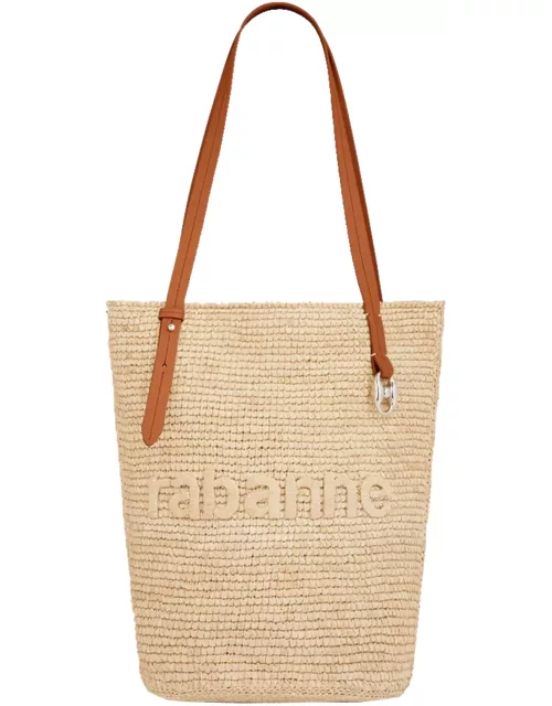 Paco Rabanne Logo Embroidered Woven Bucket Bag