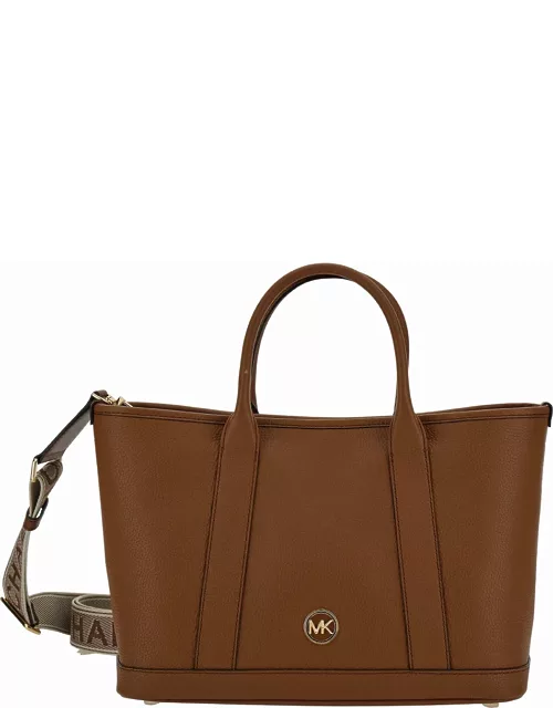 MICHAEL Michael Kors luisa Beige Tote Bag With Mk Logo Detail In Grain Leather Woman