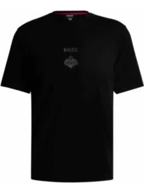 BOSS x NFL stretch-cotton T-shirt with special artwork- Dark Grey Men's T-Shirt