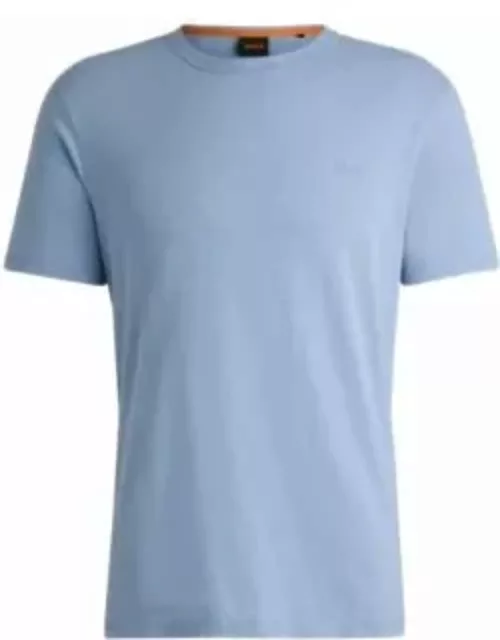 Slub-cotton T-shirt with logo detail- Light Blue Men's T-Shirt