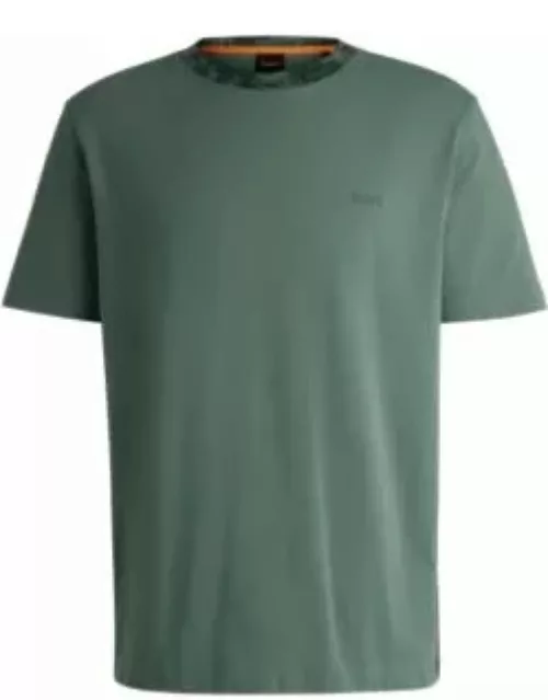Cotton-jersey T-shirt with logo detail- Light Green Men's T-Shirt