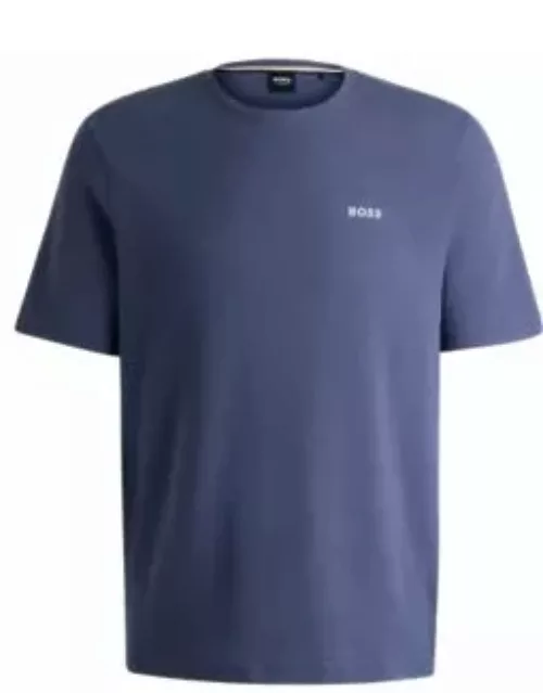 Pajama T-shirt with embroidered logo- Dark Blue Men's Nightwear