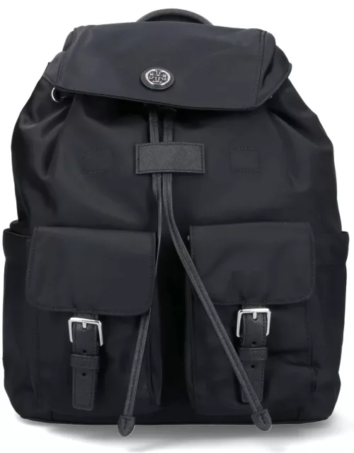 Tory Burch Nylon Flap Backpack