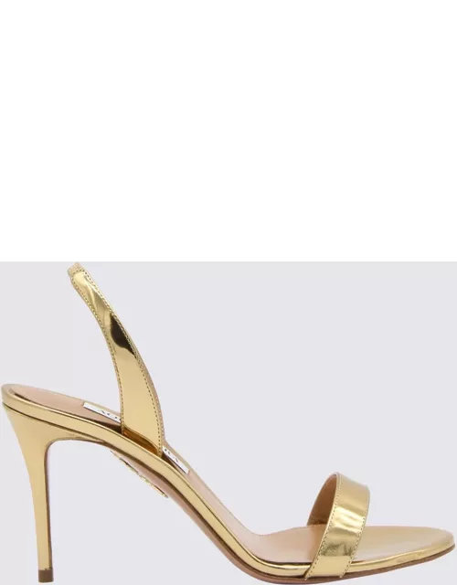 Aquazzura Gold-tone Leather Sandal