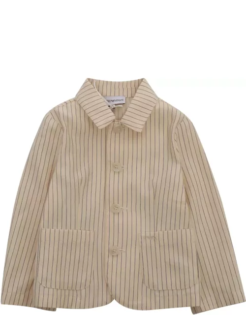 Emporio Armani Beige Striped Jacket
