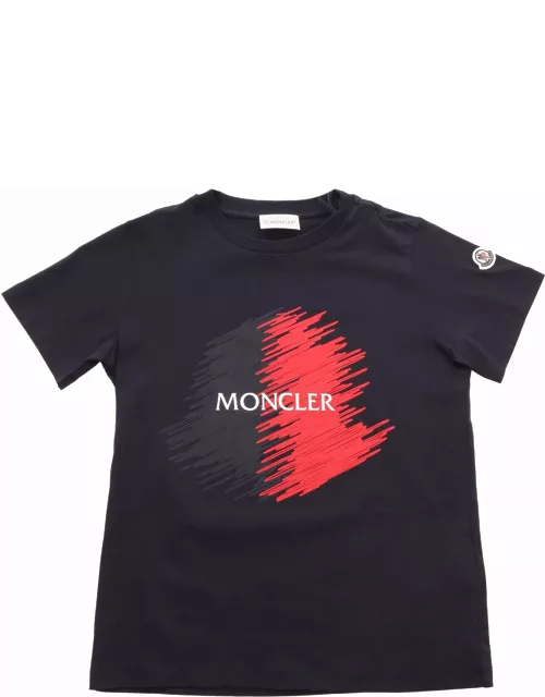 Moncler Blue T-shirt With Logo
