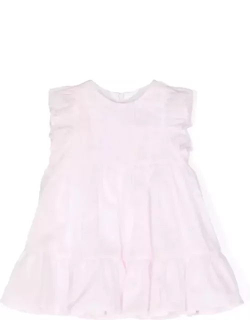 Il Gufo Pink Cotton Voile Dress With Culotte