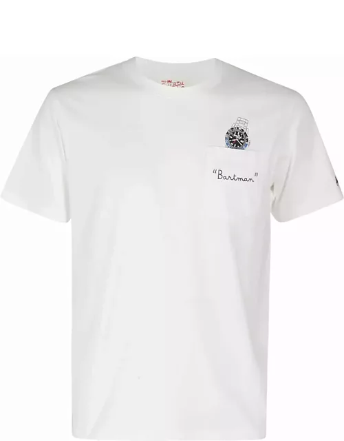 MC2 Saint Barth Cotton T Shirt With Front Pocket