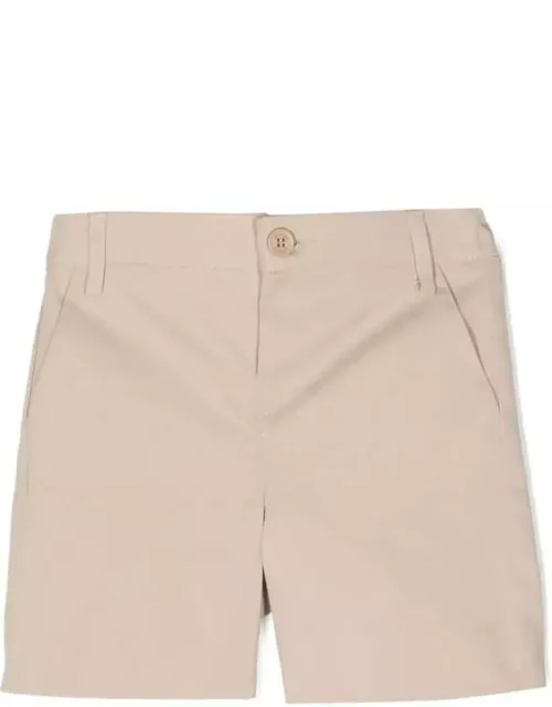 Etro Beige Twill Shorts With Embroidery