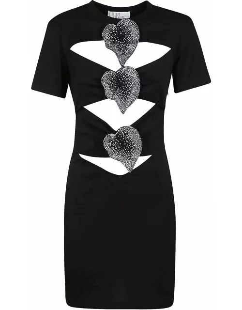 Giuseppe di Morabito Cut-out Detail Crystal Embellished T-shirt Dres