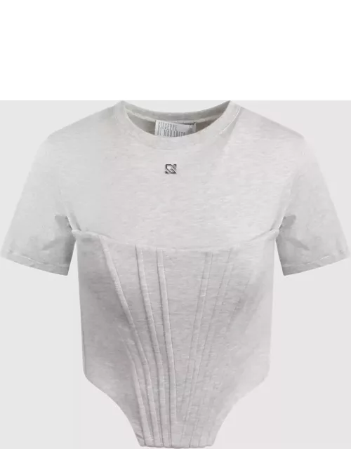 Giuseppe Di Morabito T-shirt With Bustier Detail In Cotton Jersey