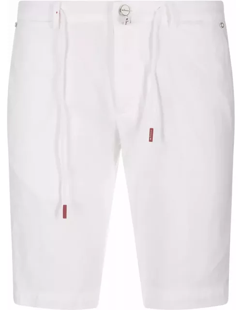 Kiton White Bermuda Shorts With Drawstring