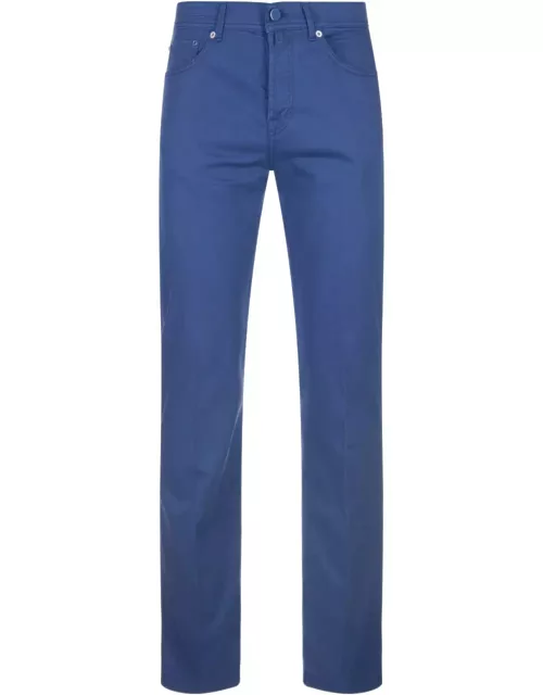 Kiton Cobalt Blue 5 Pocket Straight Leg Trouser