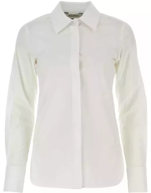 Max Mara White Stretch Poplin Shirt