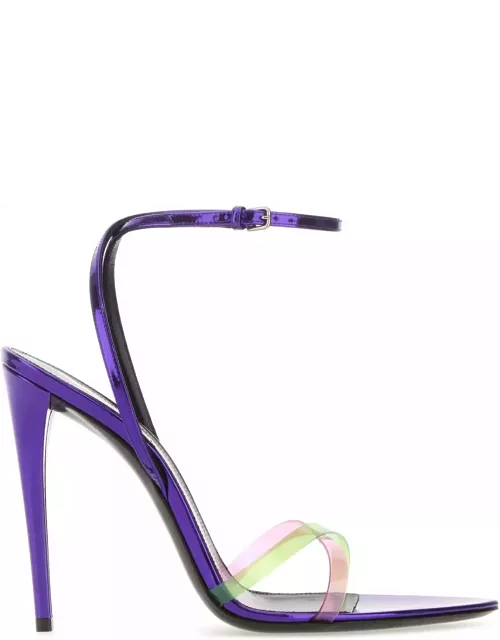 Saint Laurent Two-tone Leather And Pvc Fever 110 Sandal