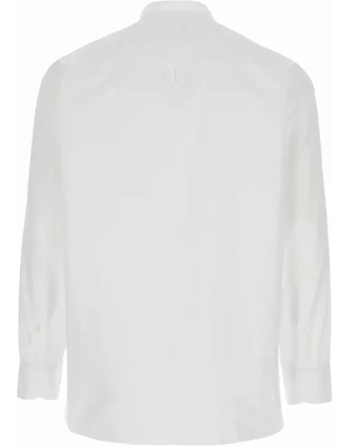 Lardini White Shirt With Mandarin Collar In Cotton Man
