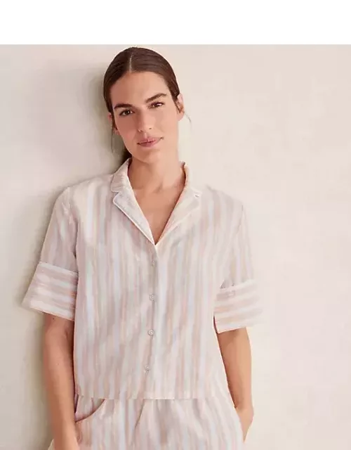 Loft Haven Well Within Organic Cotton Linen Striped Pajama Top