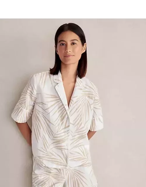 Loft Haven Well Within Organic Cotton Linen Palm Print Pajama Top