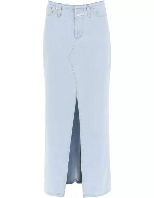 CLOSED denim column skirt with a sli