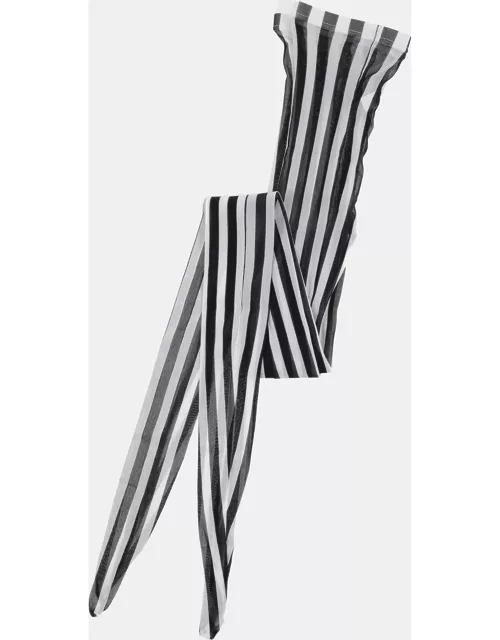 Dolce & Gabbana Monochrome Striped Nylon Tights