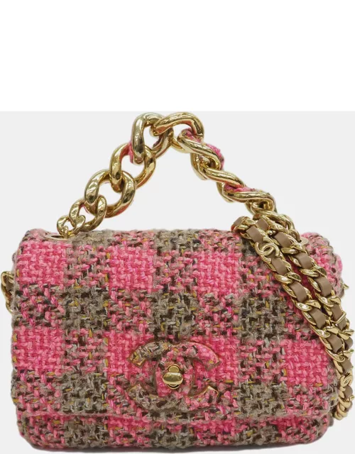 Chanel Quilted Tweed Small Elegant Chain Flap Bag