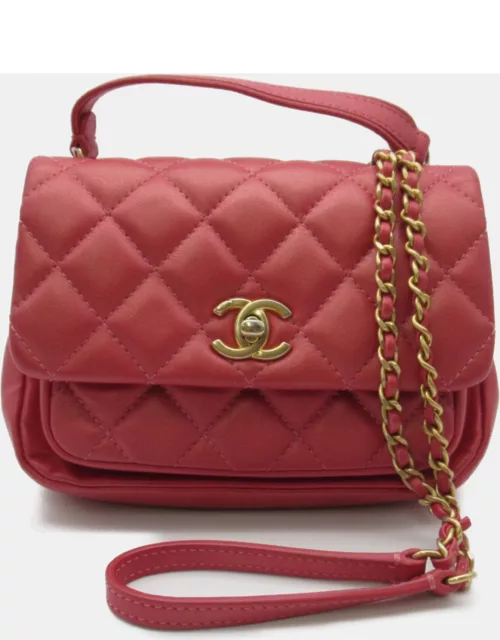 Chanel Red Caviar Leather Mini Business Affinity Shoulder Bag