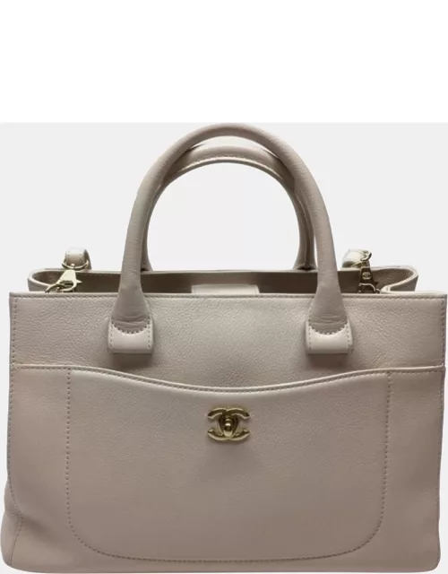 Chanel Beige Grained Calfskin Small Neo Executive Tote
