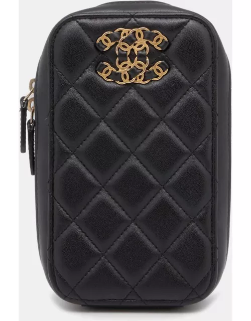 Chanel Black Lambskin 19 CC Logo Chain Bag