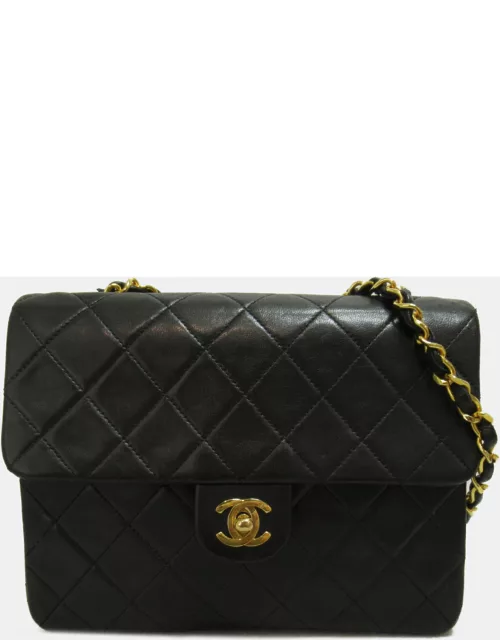 Chanel black quilted lambskin Timeless Mini shoulder flap bag