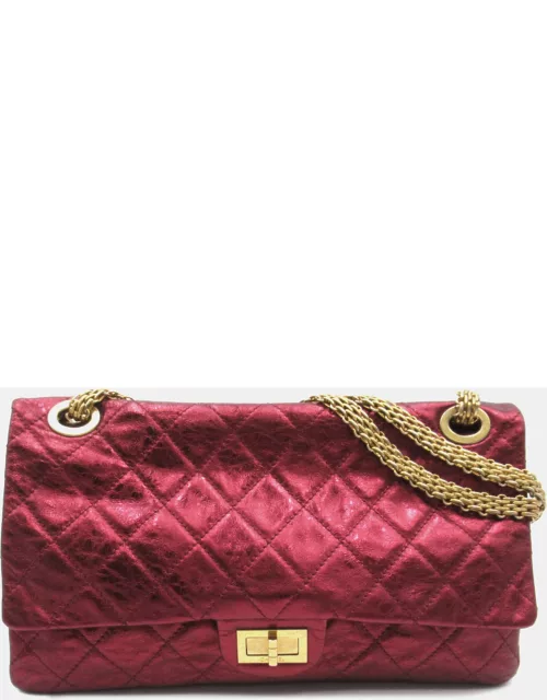 Chanel Burgundy Metallic Quilted Leather Reissue 2.55 Classic 227 Flap Bag