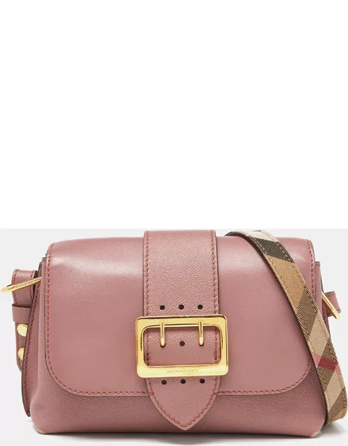 Burberry Blush Pink Leather Small Buckle Crossbody Bag