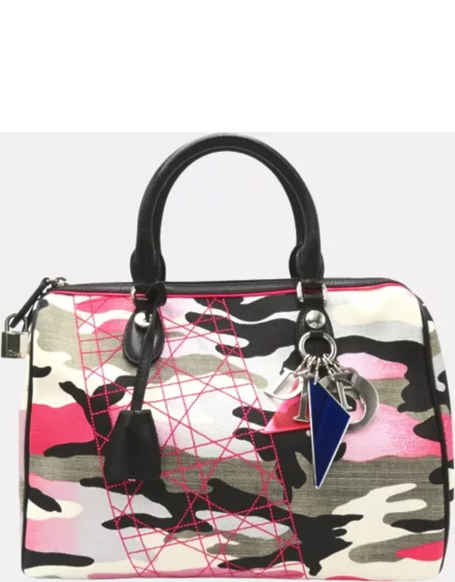 Dior Multicolor Canvas x Anselm Reyle Boston Bag