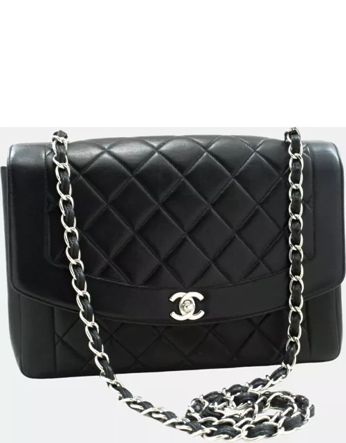 Chanel Black Leather Diana shoulder bag