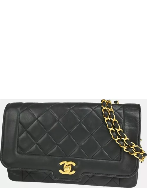 Chanel Black Leather Diana shoulder bag