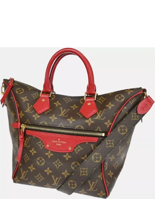 Louis Vuitton Red and Leather Monogram Canvas Tournelle PM Tote Bag