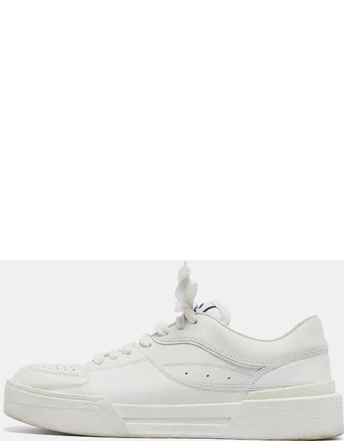 Dolce & Gabbana White Leather Low Top Sneaker