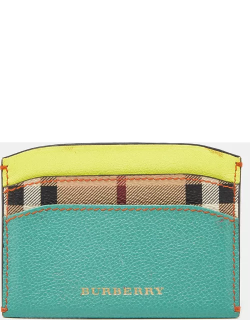 Burberry Multicolor Leather and Coated Canvas Card Holder