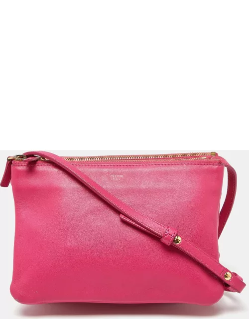Celine Pink Leather Small Trio Crossbody Bag