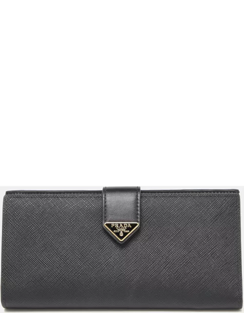Prada Black Leather Saffiano Leather Wallet