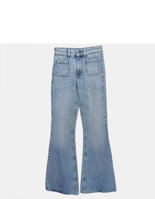 Miu Miu Blue Washed Denim Flared Jeans S Waist 24"