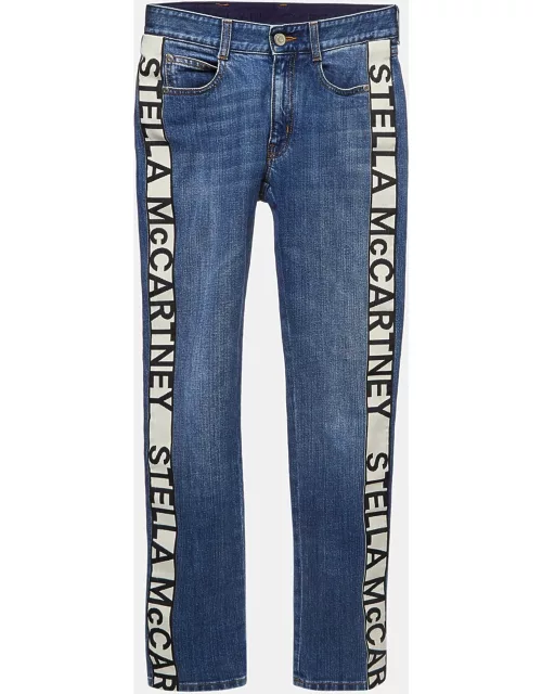 Stella McCartney Blue Denim Logo Tape Detail Skinny Jeans S Waist 24"