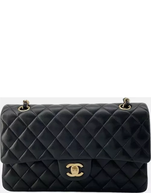 Chanel Black Leather Classic Double Flap Shoulder Bag
