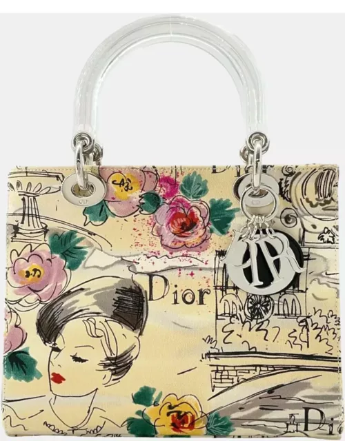 Dior Beige/Multicolor 2005 Limited edition Canvas/Leather Lady Dior bag