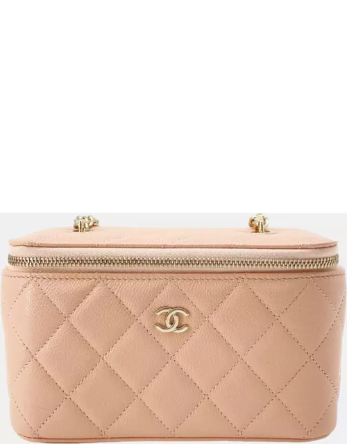Chanel Pink Caviar Leather Chain Vanity bag
