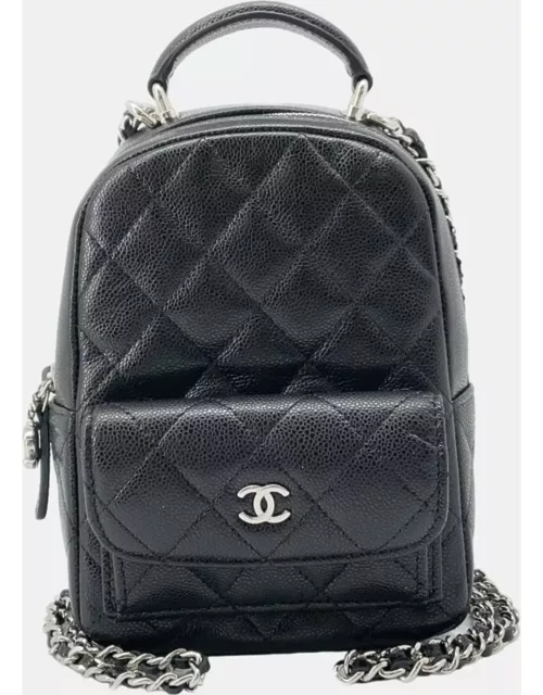 Chanel Black Caviar Leather Mini Backpack