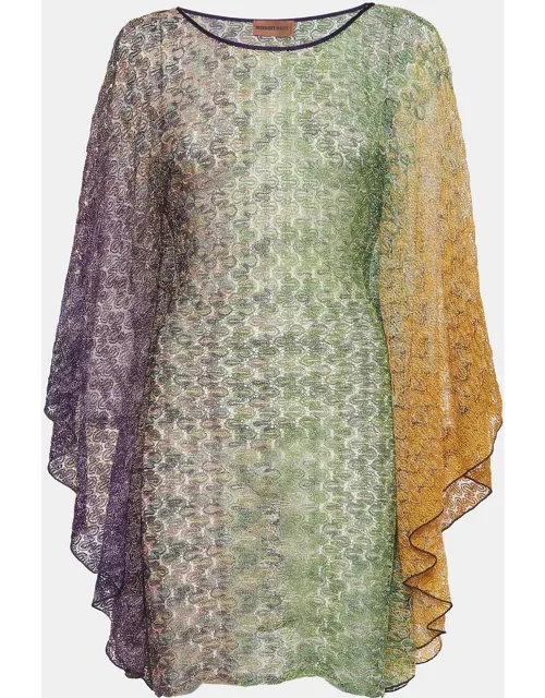 Missoni Mare Multicolor Patterned Lurex Knit Kaftan Mini Dress