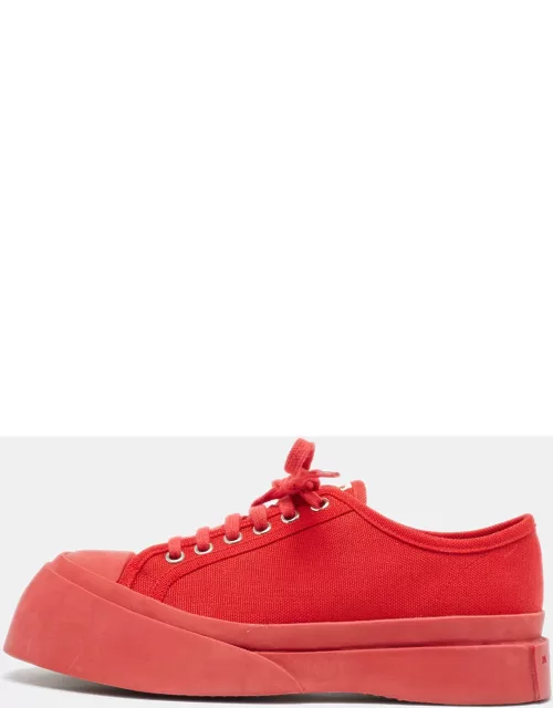 Marni Red Canvas and Rubber Pablo Sneaker