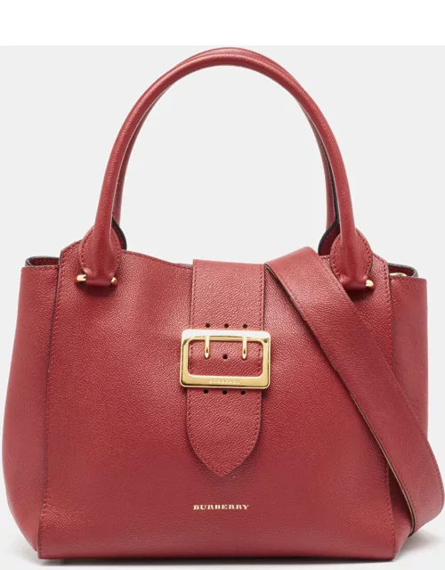 Burberry Red Leather Buckle Tote